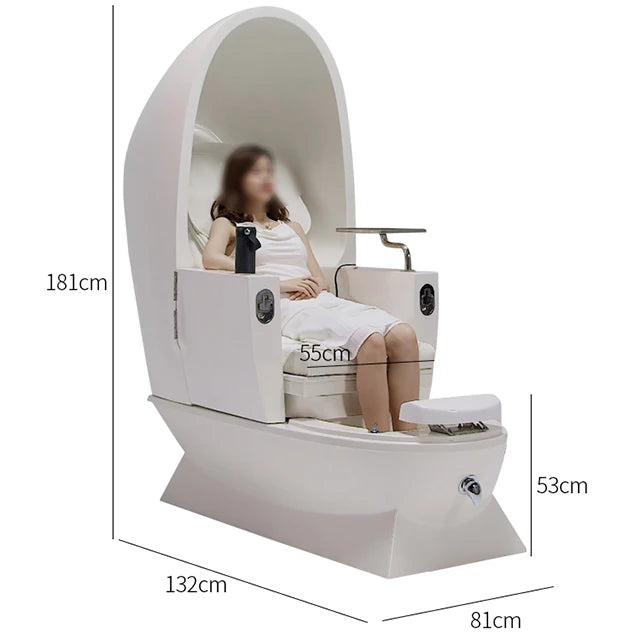 New European-style luxury spa pedicure beauty salon beige reclining massage foot spa waterless pedicure chair