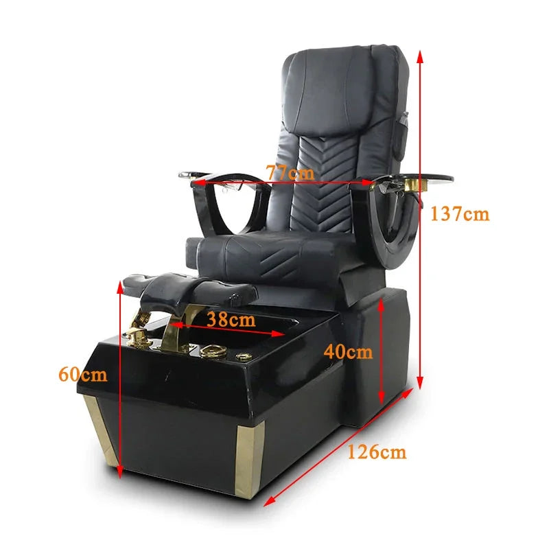 Modern Beauty Salon Equipment Professional Foot Spa Manicure Chair Luxury Black Pedicure Chair For Nail Salon