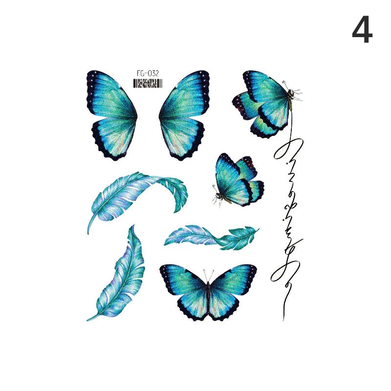 1 sheet  Tatoo 3D Girl Women Waterproof Black Butterfly Temporary Tattoo Sticker Body Art Fake Tatto Flash Wrist