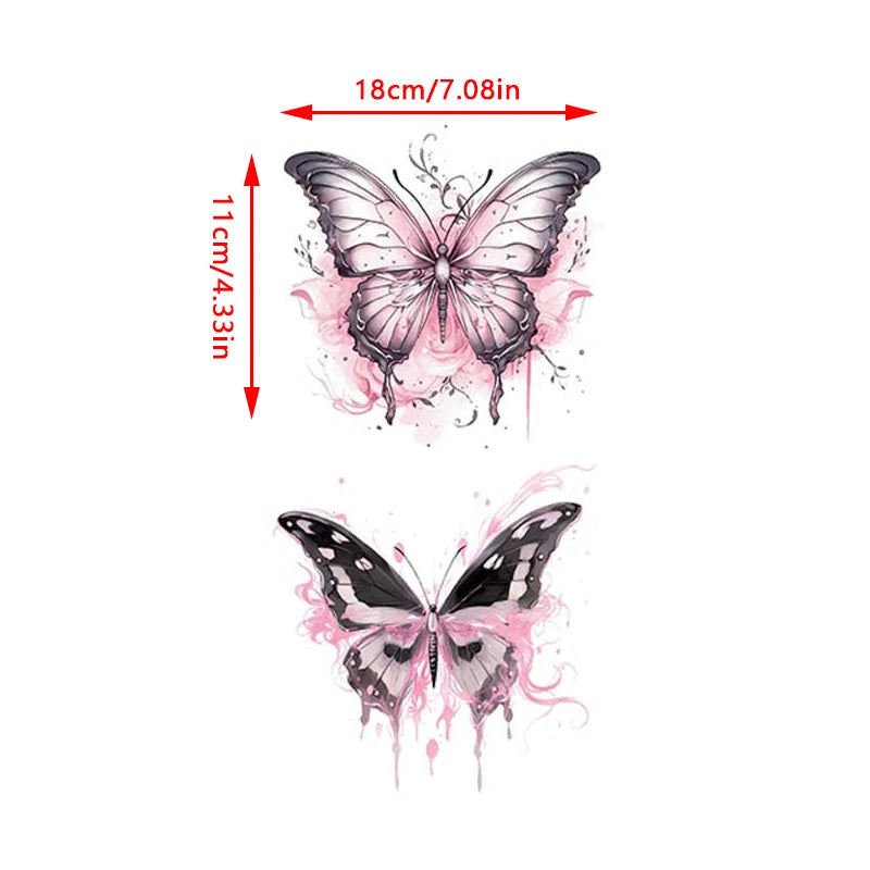 1 sheet  Tatoo 3D Girl Women Waterproof Black Butterfly Temporary Tattoo Sticker Body Art Fake Tatto Flash Wrist