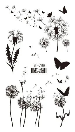 Dark Butterfly Sexy Waterproof Temporary Tattoo Sticker India Women Back Waist Flash Tatoo Girl Body Art Fake Tattoos Realistic