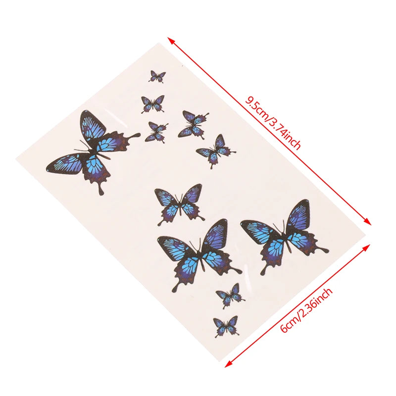 1 sheet  Tatoo 3D Girl Women Waterproof Black Butterfly Temporary Tattoo Sticker Body Art Fake Tatto Flash Wrist