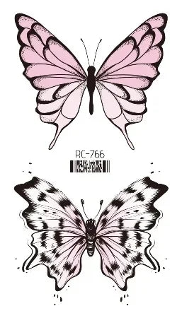 Dark Butterfly Sexy Waterproof Temporary Tattoo Sticker India Women Back Waist Flash Tatoo Girl Body Art Fake Tattoos Realistic