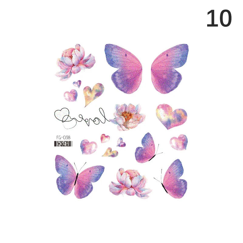 1 sheet  Tatoo 3D Girl Women Waterproof Black Butterfly Temporary Tattoo Sticker Body Art Fake Tatto Flash Wrist