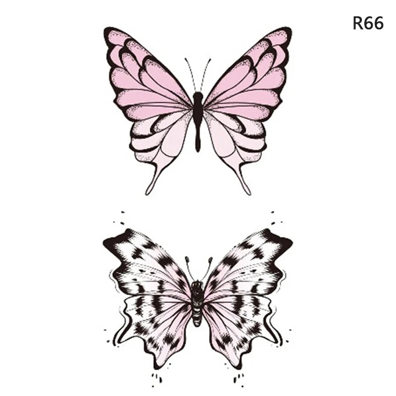 1 sheet  Tatoo 3D Girl Women Waterproof Black Butterfly Temporary Tattoo Sticker Body Art Fake Tatto Flash Wrist