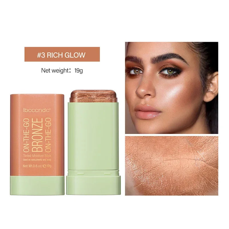 4 Colors Face Makeup Face Tinted Moisture Stick  Multi-use On The Go Bronzer Stick Stick Cream Highlight For Women Contour Stick