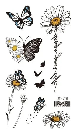 Dark Butterfly Sexy Waterproof Temporary Tattoo Sticker India Women Back Waist Flash Tatoo Girl Body Art Fake Tattoos Realistic